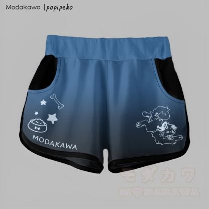 MODAKAWA × popipeko グラデーション プレイフルパピーグラフィックショーツ - ダークブルー - 5XL - image 4
