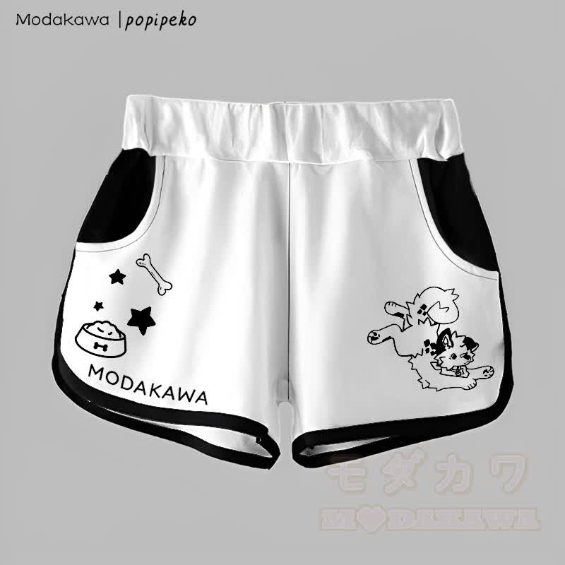 MODAKAWA × popipeko グラデーション プレイフルパピーグラフィックショーツ - 白 - 5XL - image 6