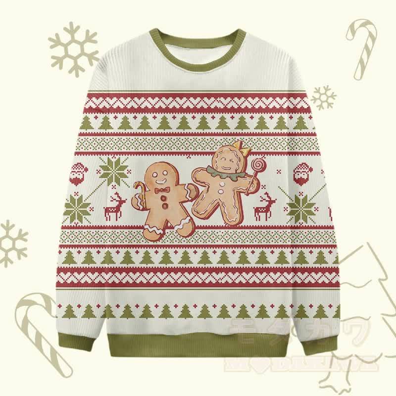 MODAKAWA クリスマスジンジャーブレッドマングラフィックセーター - アプリコットA - 4XL - image 1