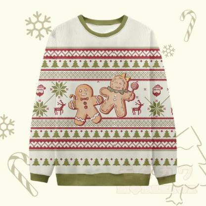 MODAKAWA クリスマスジンジャーブレッドマングラフィックセーター - アプリコットA - 4XL - image 1