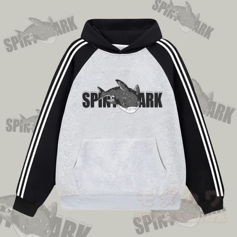 MODAKAWA SPINY SHARK グラフィックカラーブロック 裏起毛パーカー - グレー - 2XL - image 3