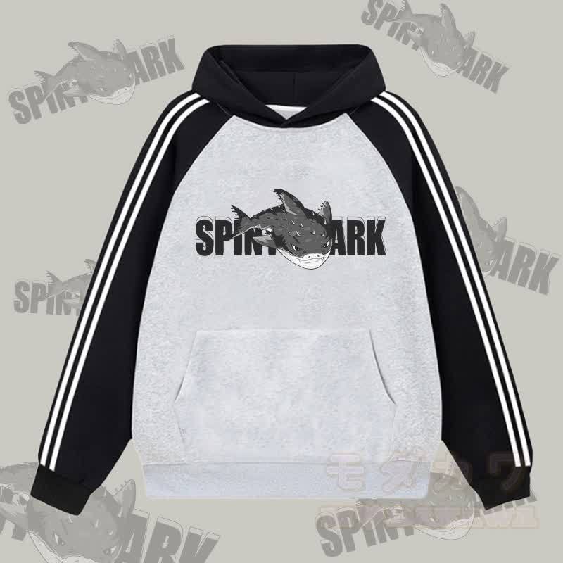 MODAKAWA SPINY SHARK グラフィックカラーブロック 裏起毛パーカー - グレー - 2XL - image 3