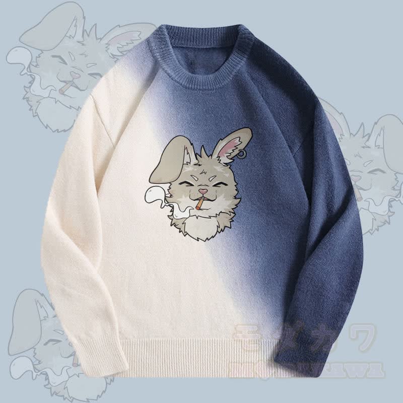 MODAKAWA ナビ スモーキンググラデーションニットセーター - 青 - 2XL - image 2