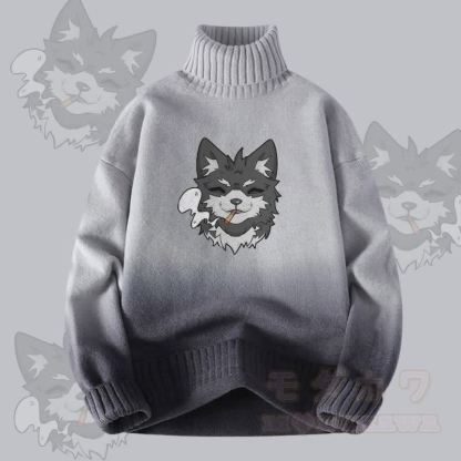 MODAKAWA コーダスモーキンググラデーションニットタートルネックセーター - グレー - 4XL - image 1
