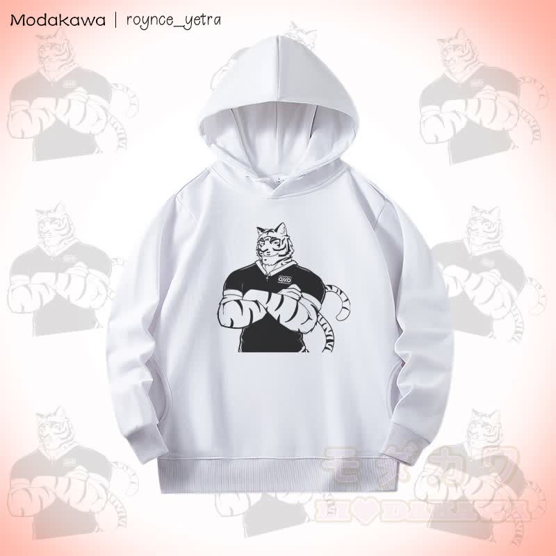 MODAKAWA X roynce_yetra Confident Tiger Graphic綿サイドポケット付き - 白 - 5XL - image 2