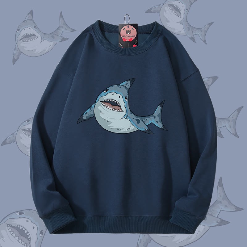 MODAKAWA スパイニードッグフィッシュ グラフィック ユニセックス スウェットシャツ - Purplish Blue - 5XL - image 2