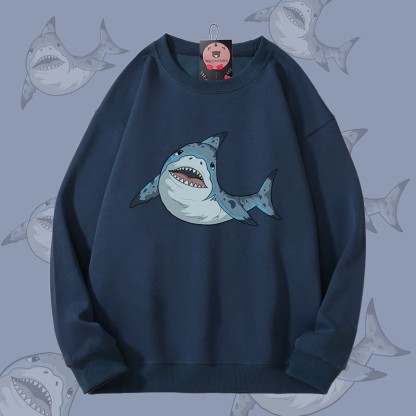 MODAKAWA スパイニードッグフィッシュ グラフィック ユニセックス スウェットシャツ - Purplish Blue - 5XL - image 2