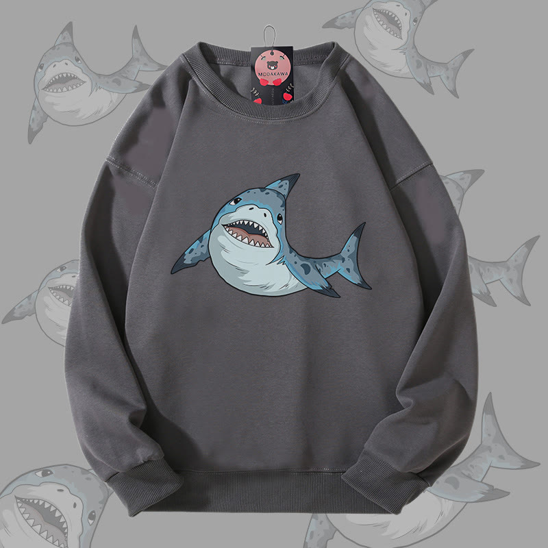 MODAKAWA スパイニードッグフィッシュ グラフィック ユニセックス スウェットシャツ - Dark Grey - 5XL - image 1