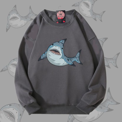 MODAKAWA スパイニードッグフィッシュ グラフィック ユニセックス スウェットシャツ - Dark Grey - 5XL - image 1