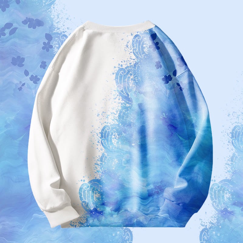 MODAKAWA シーウェーブ グラデーション オールオーバープリント ユニセックス スウェットシャツ - image 2