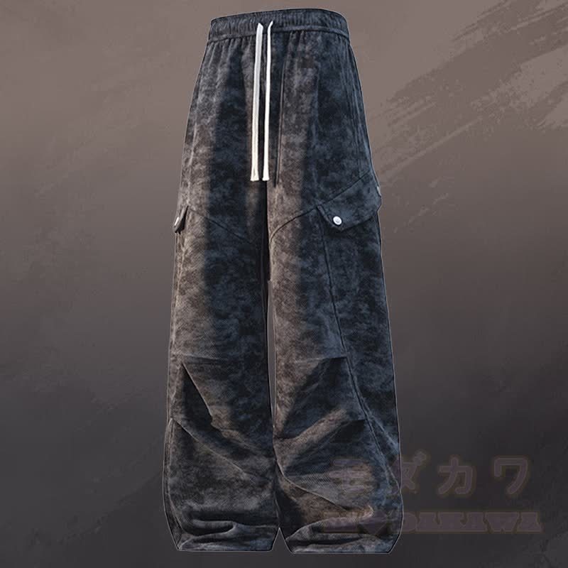 タイダイニットセーターカーゴパンツツーピース - 黒のパンツ - 3XL - image 8