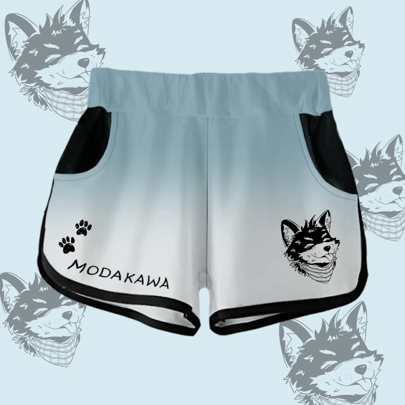 MODAKAWA グラデーションタンアウト コーダ グラフィックショーツ - Teal&White - 5XL - image 1