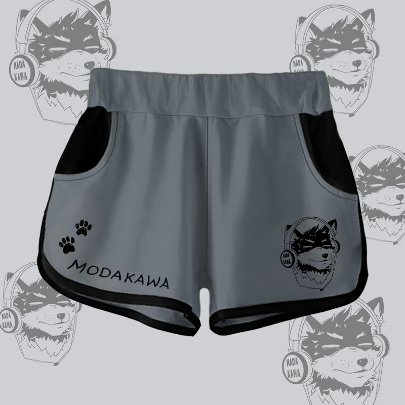 MODAKAWA グラデーション コーダ ヘッドホン付き グラフィック ショーツ - Dark Grey - 5XL - image 5