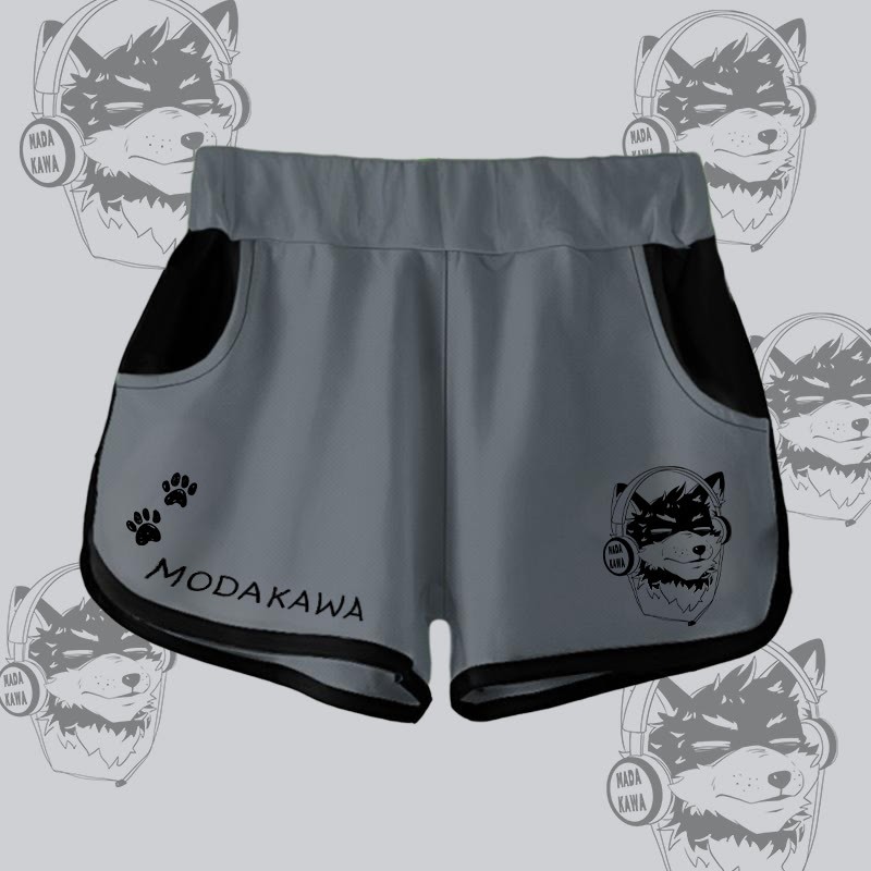 MODAKAWA グラデーション コーダ ヘッドホン付き グラフィック ショーツ - Dark Grey - 5XL - image 5