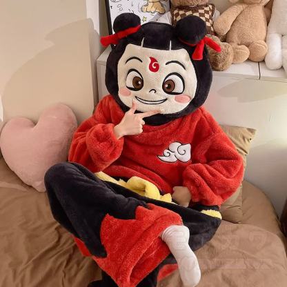 おもしろいぬいぐるみフード付きワンジーパジャマ - image 1