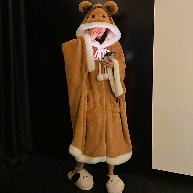 ぬいぐるみ動物フード付きケープローブ - image 3