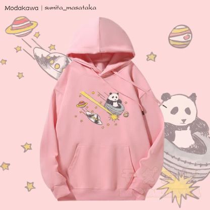 MODAKAWA × sumita_masataka Cosmic Panda Journey グラフィック裏毛パーカー - ピンク - 5XL - image 2