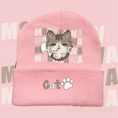 MODAKAWA スモーキングキティ グラフィックニット帽 - ピンク - 36～60センチ - image 2
