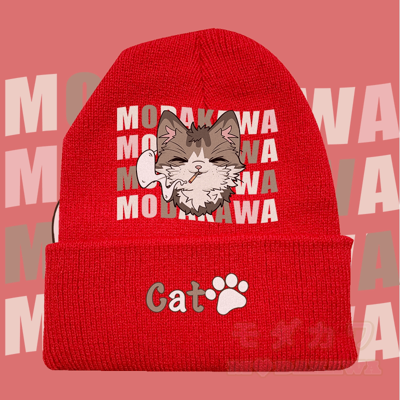 MODAKAWA スモーキングキティ グラフィックニット帽 - 赤 - 36～60センチ - image 1