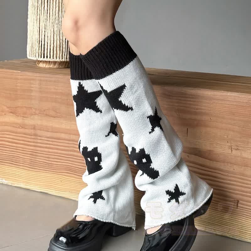 キティフラワーニットリバーシブルレッグウォーマー - image 6