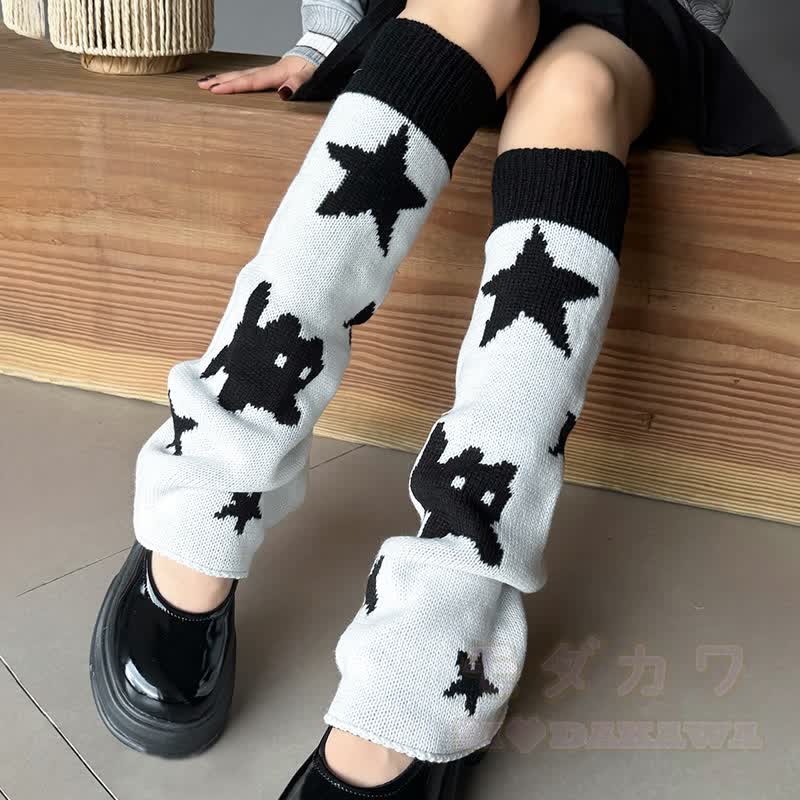 キティフラワーニットリバーシブルレッグウォーマー - image 5