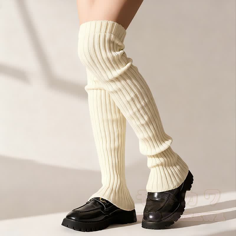 リブニットレッグウォーマー - アプリコット - ワンサイズ - image 5