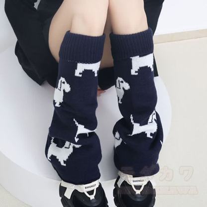 パピーニットリバーシブルレッグウォーマー - 紫がかった青 - ワンサイズ - image 2