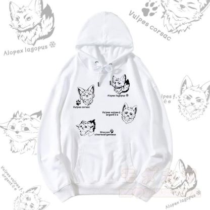 MODAKAWA フォックス スピーシーズ グラフィック ストリートウェア プルオーバー パーカー - 白 - 5XL - image 7