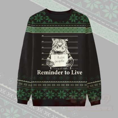 MODAKAWA REMINDER TO LIVE マグショットキャットグラフィックセーター - 黒 - 4XL - image 3