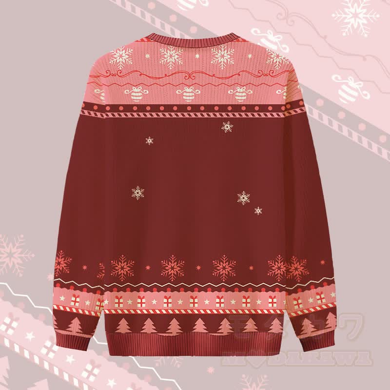 MODAKAWA REMINDER TO LIVE トナカイに乗る猫のクリスマスグラフィックセーター - image 4