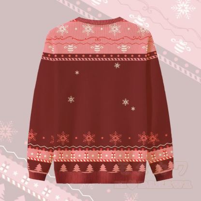 MODAKAWA REMINDER TO LIVE トナカイに乗る猫のクリスマスグラフィックセーター - image 4