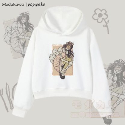 MODAKAWA X popipeko ゾンビガール グラフィック クロップド綿パーカー - 白 - 3XL - image 2