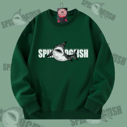 MODAKAWA スパイニードッグフィッシュ グラフィック ユニセックス スウェットシャツ - Dark Green - 5XL - image 1