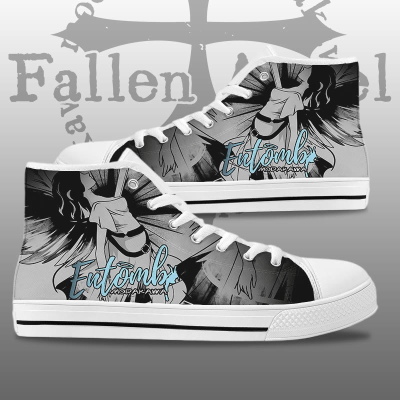 MODAKAWA ENTOMB Fallen Angel グラフィック ハイトップ キャンバスシューズ - White - 44 - image 2