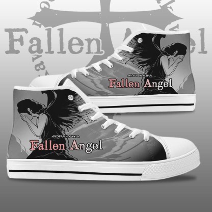 MODAKAWA Fallen Angel グラフィック ハイトップ キャンバスシューズ - White - 44 - image 1