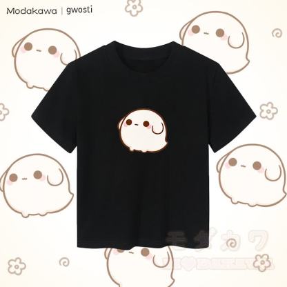 MODAKAWA X gwosti Gwosti グラフィック レディース クロップドTシャツ 92% コーマ綿クロップトップ - 黒 - XL - image 2