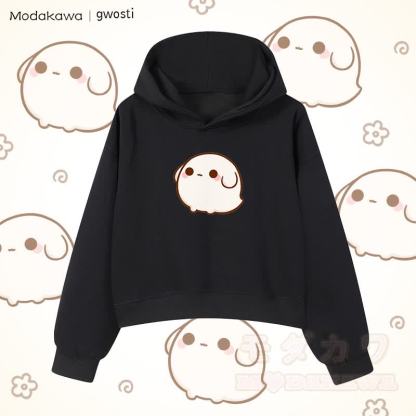 MODAKAWA X gwosti Gwosti グラフィック クロップド綿パーカー - 黒 - 3XL - image 1