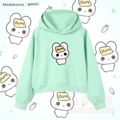 MODAKAWA X gwosti DUM バニーグラフィック クロップド綿パーカー - 緑 - 3XL - image 2