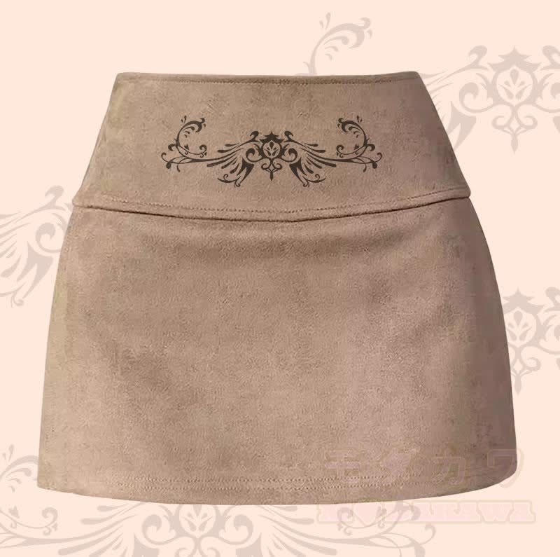 MODAKAWA ウィングトーテムグラフィックスリットミニスカート - カーキ - XL - image 2