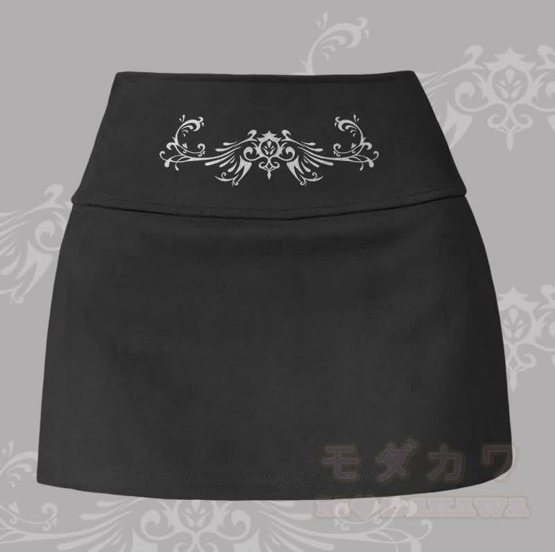 MODAKAWA ウィングトーテムグラフィックスリットミニスカート - 黒 - XL - image 1