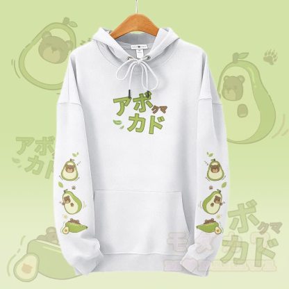 MODAKAWA アボカドベア グラフィック ストリートウェア プルオーバー パーカー - 白 - 5XL - image 2