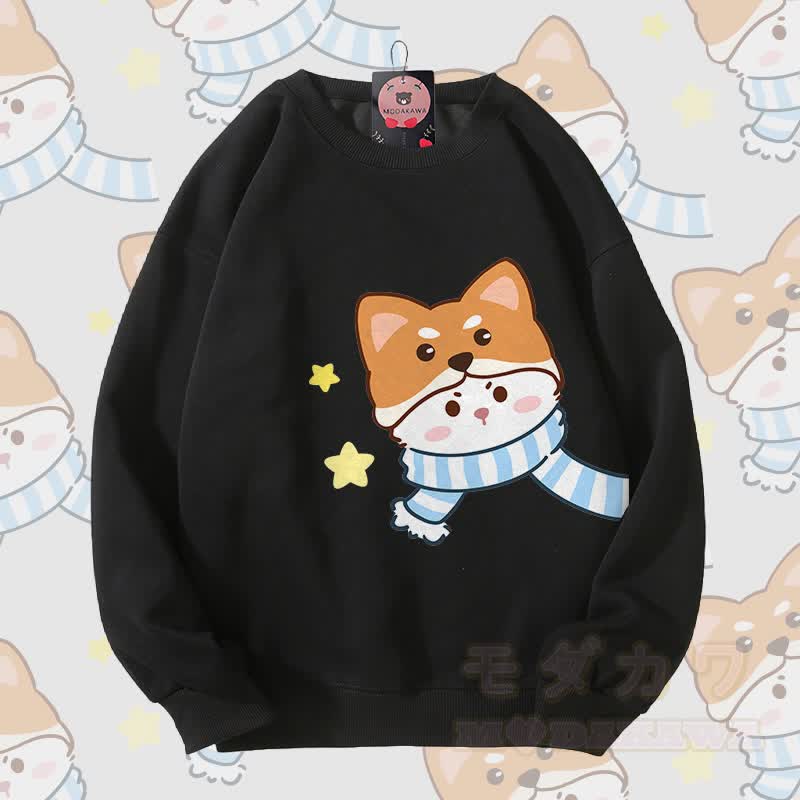 MODAKAWA スカーフ キティ グラフィック カップル お揃い ユニセックス スウェットシャツ - 黒 - 5XL - image 4