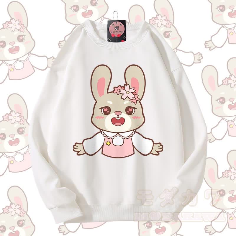 MODAKAWA キュートな動物柄 カップルお揃い ユニセックス スウェットシャツ - 白 - 5XL - image 7