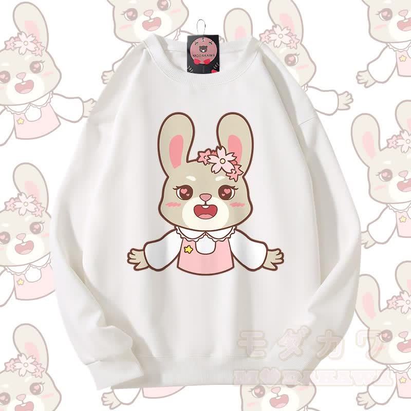 MODAKAWA キュートな動物柄 カップルお揃い ユニセックス スウェットシャツ - 白 - 5XL - image 7