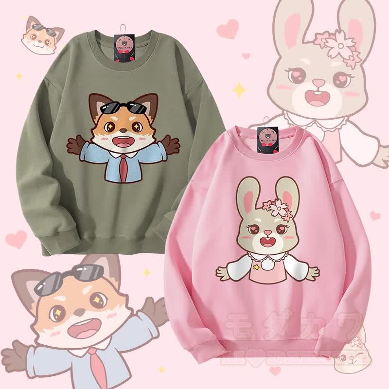 MODAKAWA キュートな動物柄 カップルお揃い ユニセックス スウェットシャツ - image 1
