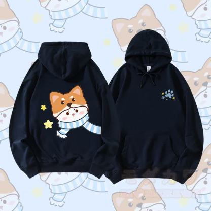 MODAKAWA スカーフ キティ グラフィック カップル マッチング パーカー - 紫がかった青 - 5XL - image 2