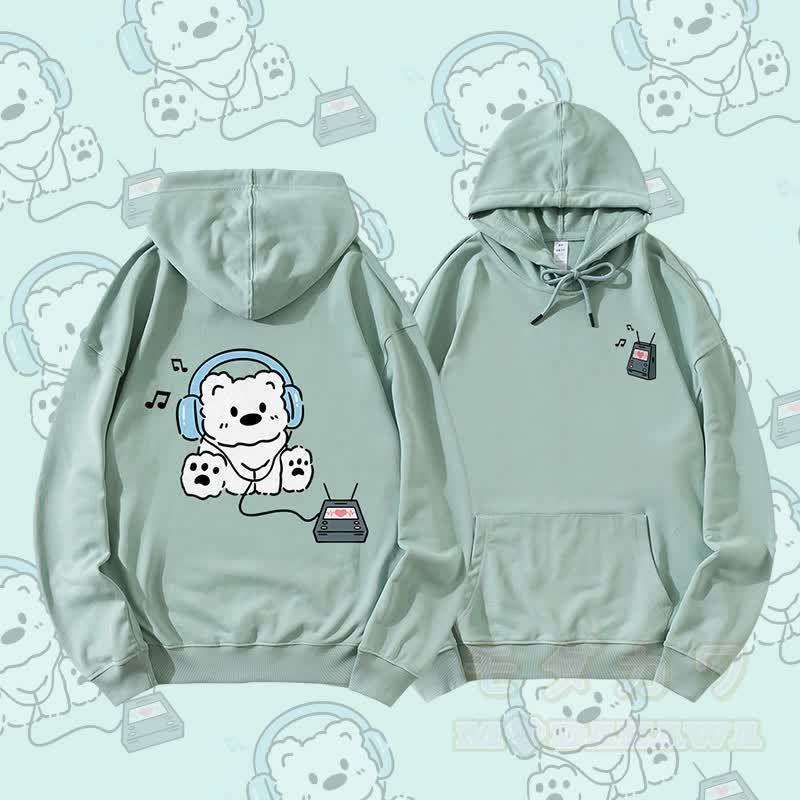 MODAKAWA ヘッドホンベア グラフィック カップル マッチング パーカー - 緑 - 5XL - image 2