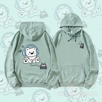 MODAKAWA ヘッドホンベア グラフィック カップル マッチング パーカー - 緑 - 5XL - image 2