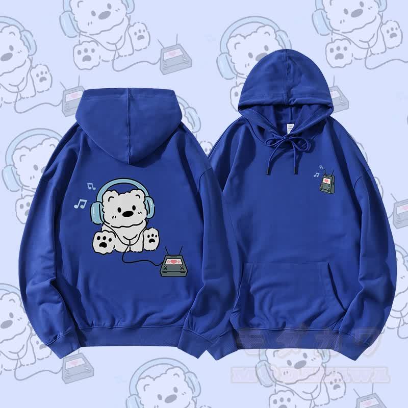 MODAKAWA ヘッドホンベア グラフィック カップル マッチング パーカー - ロイヤルブルー - 5XL - image 3