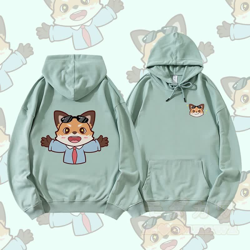 MODAKAWA キュートな動物グラフィック カップルお揃いパーカー - 緑 - 5XL - image 2